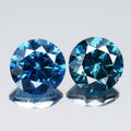 Pair 2pcs/1.61ct Round Brilliant Natural Treated Fancy Vivid Blue Diamond SI2