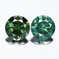Pair 2p/3.13ct Round Brilliant Natural Treated Fancy Bluish Green Diamond SI2