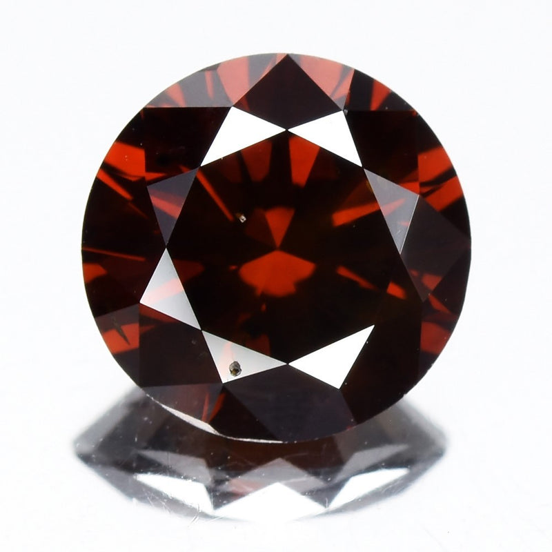 1.53ct 7.43mm Round Brilliant Natural Treated Fancy Deep Red Diamond SI1