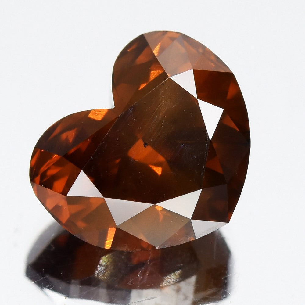 1.94ct 7.77x6.66mm Heart Natural Treated Fancy Reddish Orange Diamond SI2