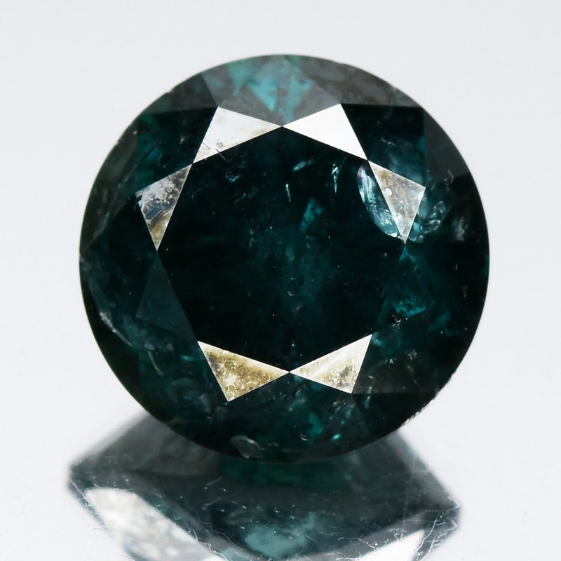 5.12ct Round Brilliant Natural Treated Fancy Greenish Blue Diamond I1 Africa