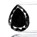 4.90ct 12.77x9.87mm Pear Natural Treated Fancy Jet Black Diamond Opaque (AAA) — view 1