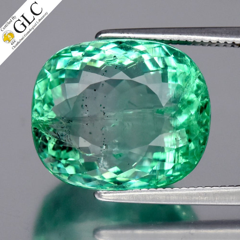 GLC CERTIFIED 11.17ct Cushion Natural Bluish Green Emerald - Colombia Gemstone
