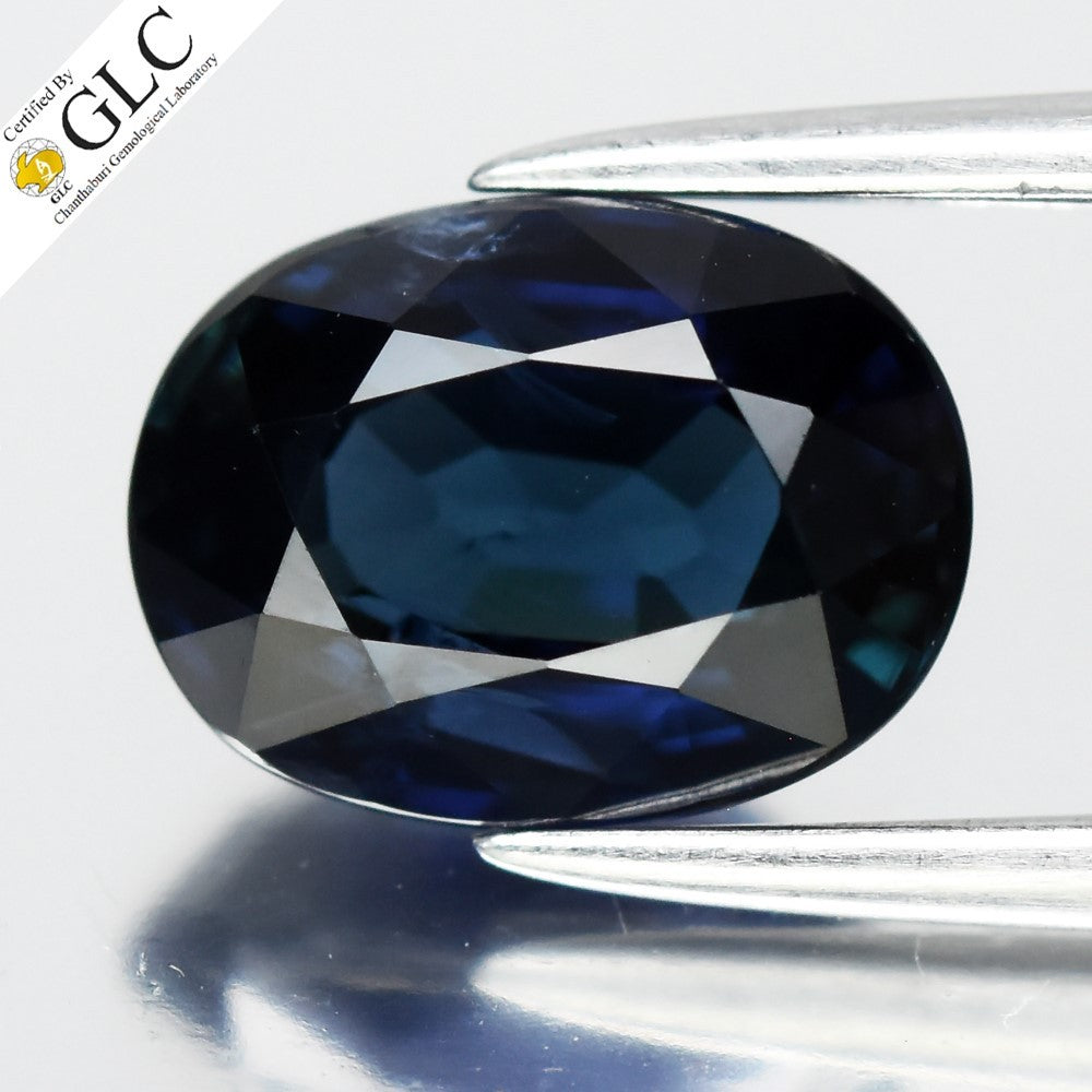 GLC CERTIFIED 1.88ct VS Oval Natural Blue Sapphire - Heated, Africa Gemstone — view 1