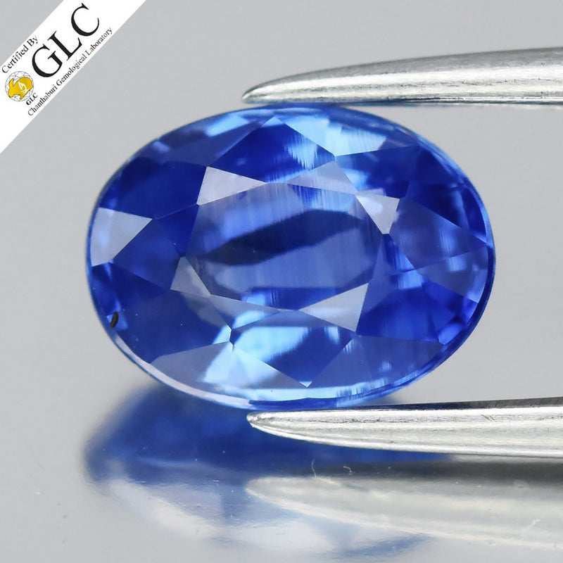 GLC CERTIFIED 1.28ct VVS Oval Natural Blue Sapphire - Unheated, Africa Gem