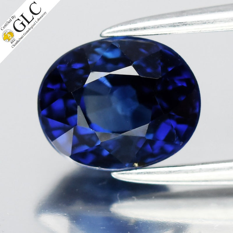 GLC CERTIFIED 1.12ct VVS Oval Natural Blue Sapphire - Heated, Africa Gemstone