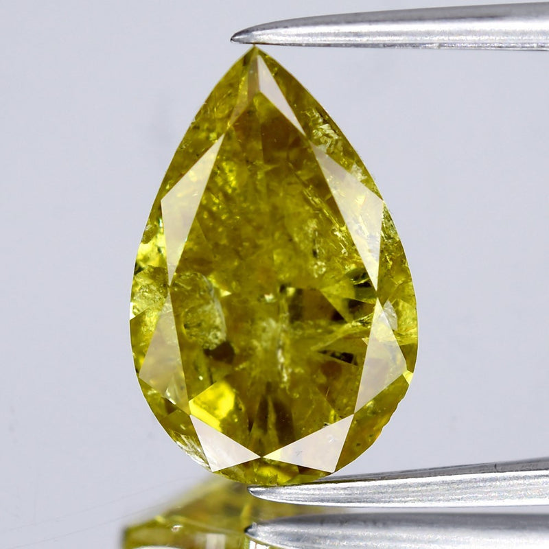 2.00ct Pear Natural Untreated Fancy Intense Orange Yellow Diamond I1