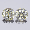 Pair 2pcs/2.03ct t.w Round Brilliant Natural Untreated Fancy Gray Diamond SI1