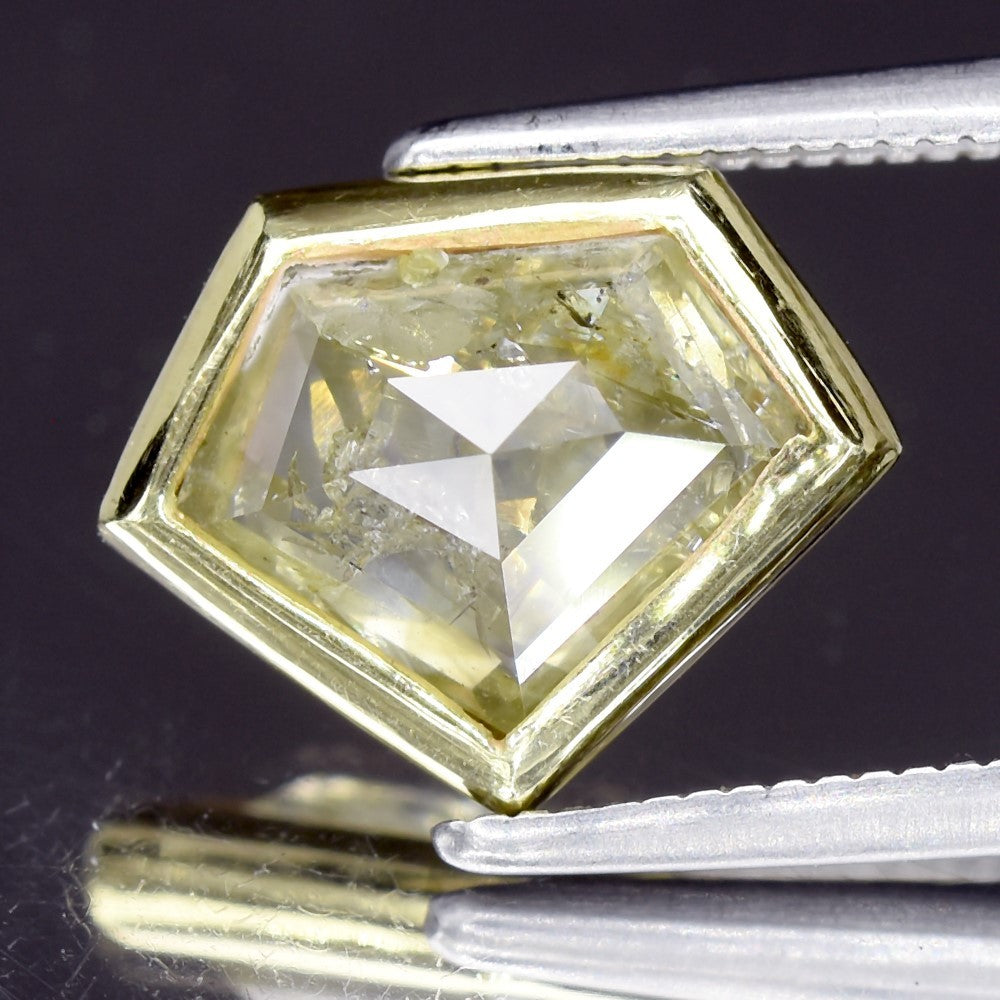 4.39ct Superman Cut Natural Untreated Fancy Greenish Yellow Diamond I1