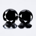 Pair 2pcs/4.53ct Round Brilliant Natural Fancy Jet Black Diamond Opaque (AAA) — view 1