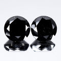 Pair 2pcs/6.54ct Round Brilliant Natural Fancy Jet Black Diamond Opaque (AAA) — view 1