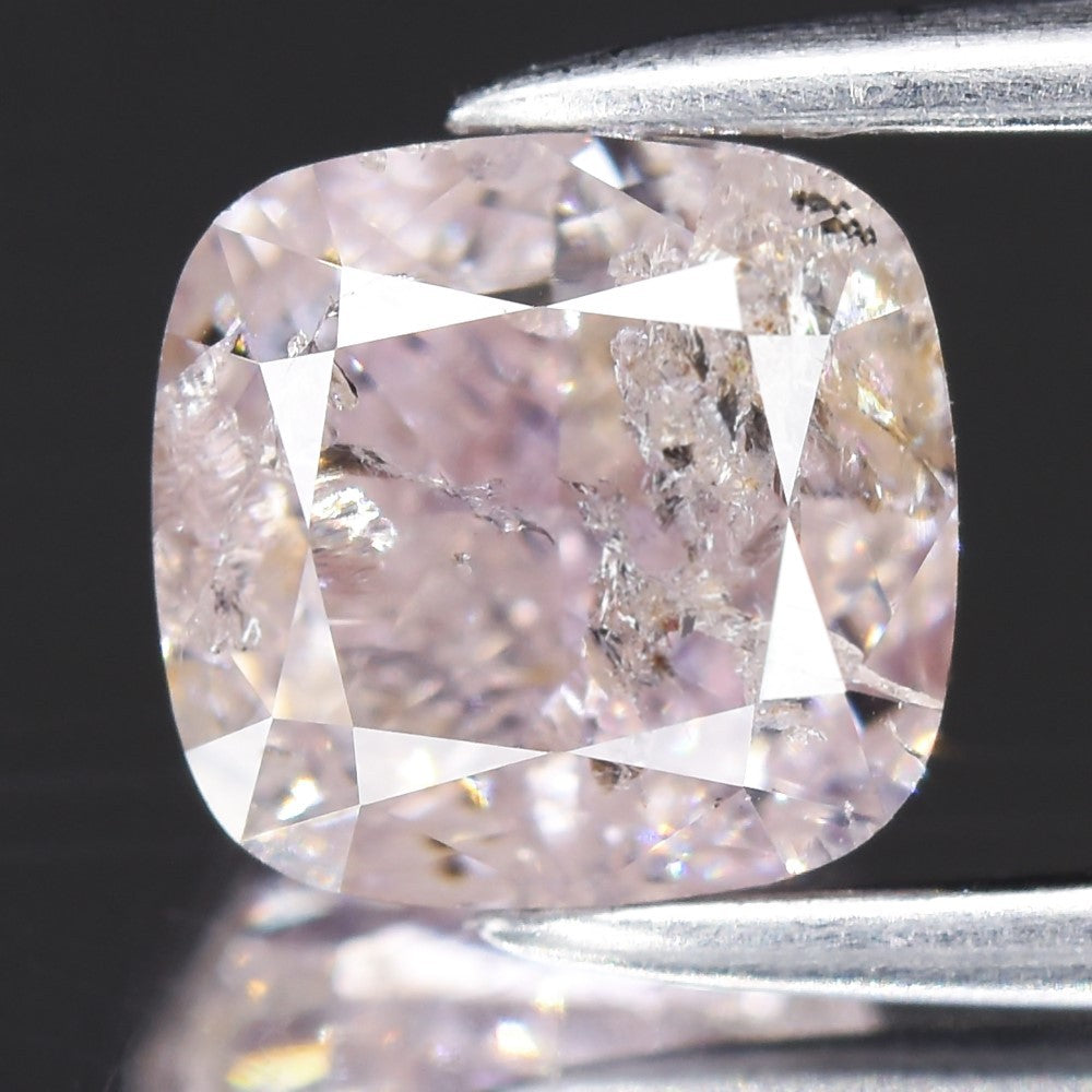 1.13ct 5.58x5.36mm Cushion Natural Untreated Fancy Purple Pink Diamond I1
