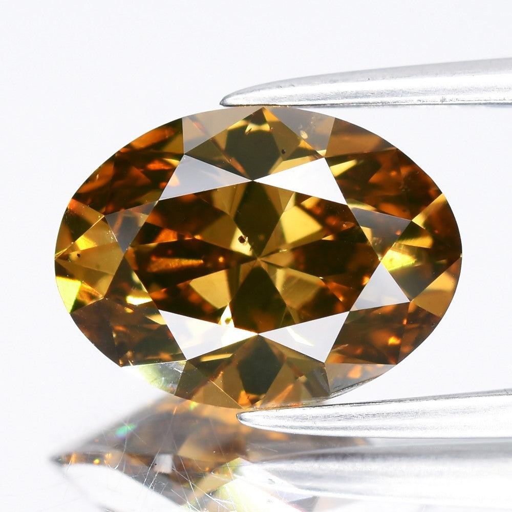 2.05ct Oval Natural Untreated Fancy Deep Reddish Orange Diamond VS1