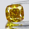 1.00ct Cushion Natural Treated Fancy Deep Yellow Orange VS1 Diamond Africa