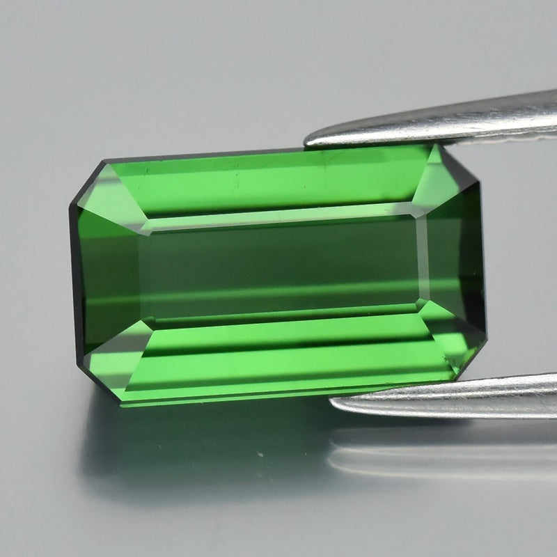 3.02ct 10.5x6.5mm VS Octagon Natural Green Tourmaline Unheated Mozambique Gem