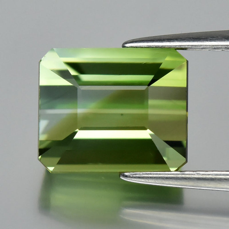 3.86ct 9x7.7mm VVS Octagon Natural Green Tourmaline - Unheated Mozambique Gem