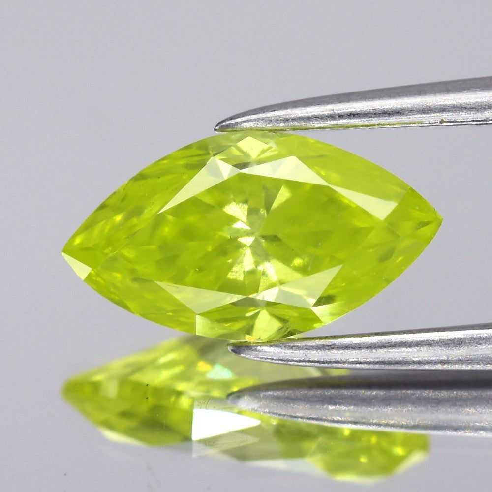 1.00ct 8.97x4.9mm Marquise Natural Treated Fancy Intense Yellow Diamond SI2 — view 1