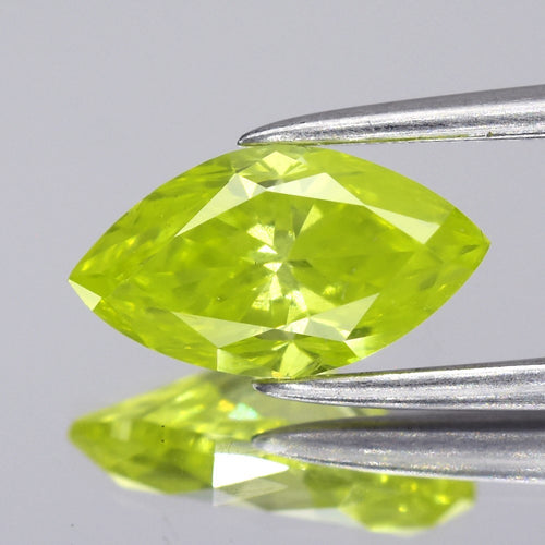 1.00ct 8.97x4.9mm Marquise Natural Treated Fancy Intense Yellow Diamond SI2 — view 1