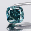 1.06ct 5.67x5.61mm Cushion Natural Treated Fancy Greenish Blue Diamond I1