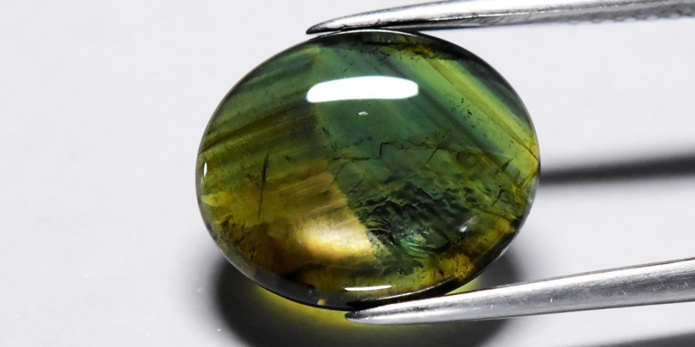 5.11ct Oval Cabochon Natural Blue Green 12 Ray Star Sapphire - Unheated, Gem — view 3