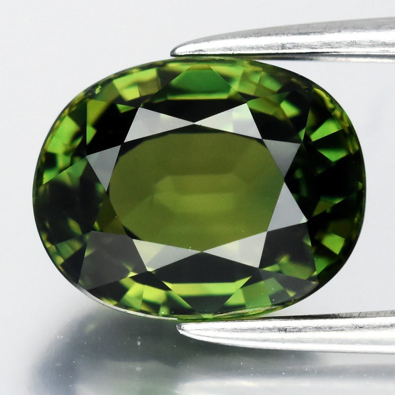 2.21ct 8x6.5mm IF Oval Natural Green Sapphire - Unheated, Thailand Gemstone
