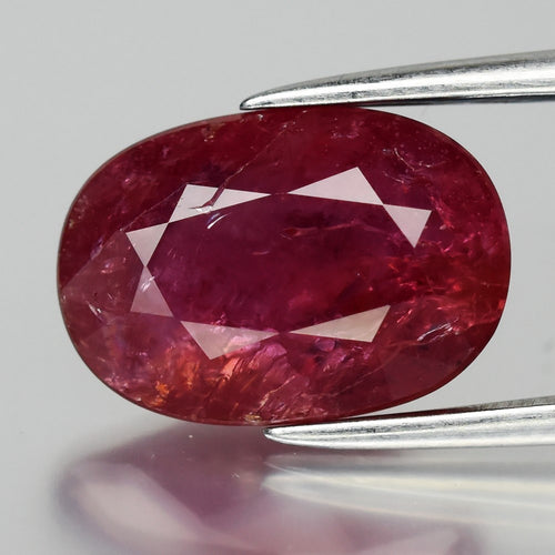 3.64ct 10.8x7.5mm Oval Natural Purplish Red Ruby - Unheated, Tanzania Gemstone