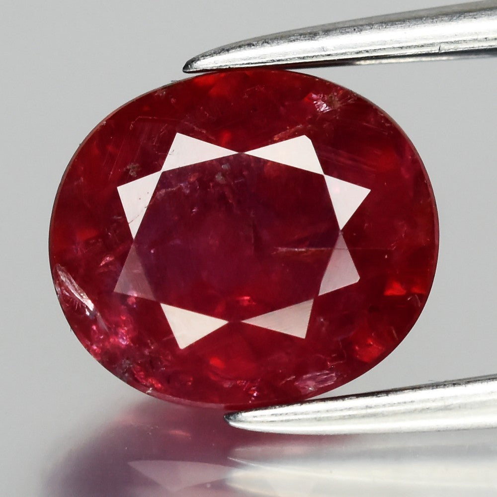 Elegant 2.06ct 8x7mm Oval Natural Red Ruby - Unheated, Tanzania Gemstone — view 1