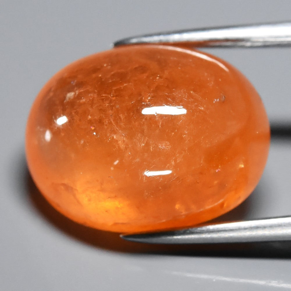 10.91ct Oval Cabochon Natural Orange Spessartite Garnet - Africa Gemstone — view 1