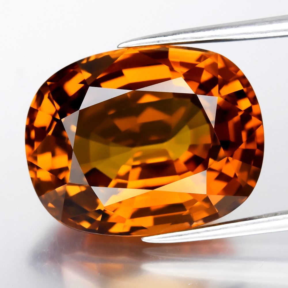 14.23ct IF Cushion Natural Golden Yellow Sapphire - Big Size, Thailand Gem