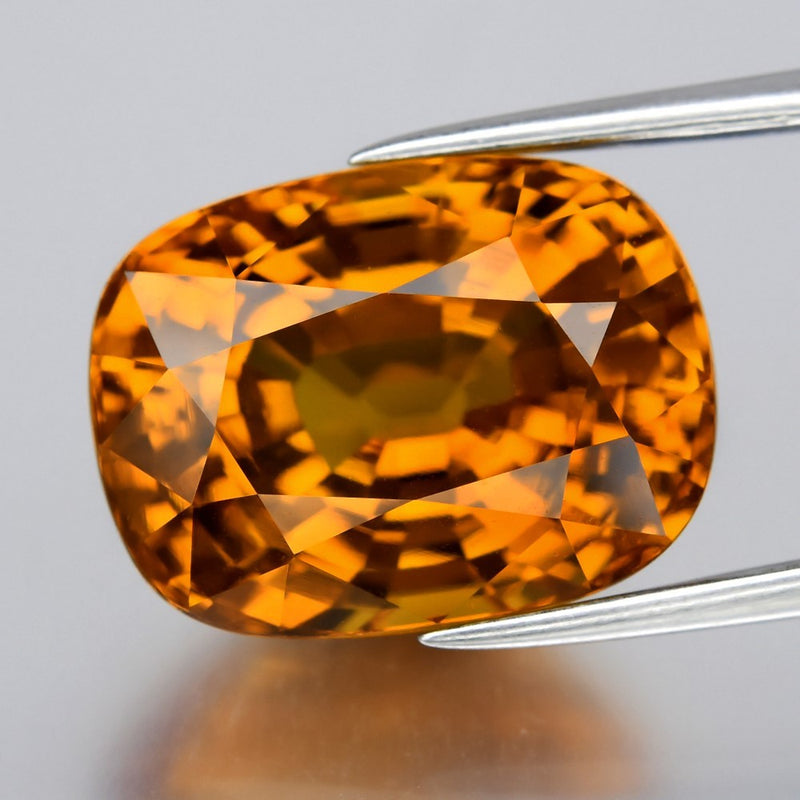 12.03ct 14.2x10.7mm IF Cushion Natural Yellow Sapphire - Elite, Thailand Gem