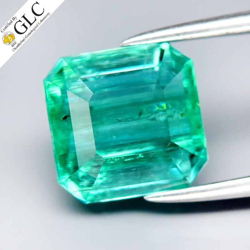 GLC FULL CERTIFIED 2.05ct Octagon Natural Bluish Green Emerald - Colombia Gem