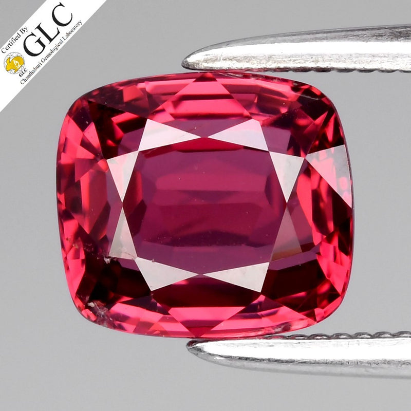 GLC CERTIFIED 1.57ct VVS Cushion Natural Purplish Pink Spinel - Burma Gemstone