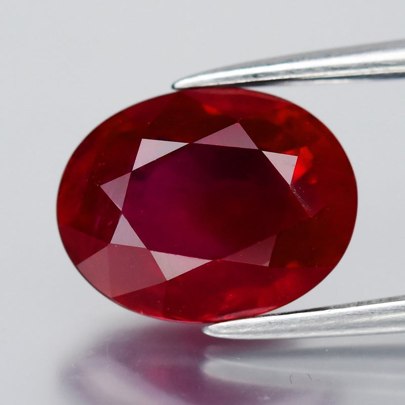 3.01ct 9.5x7.5mm Oval Natural Purplish Red Burmese Ruby - Heated Only No Glass