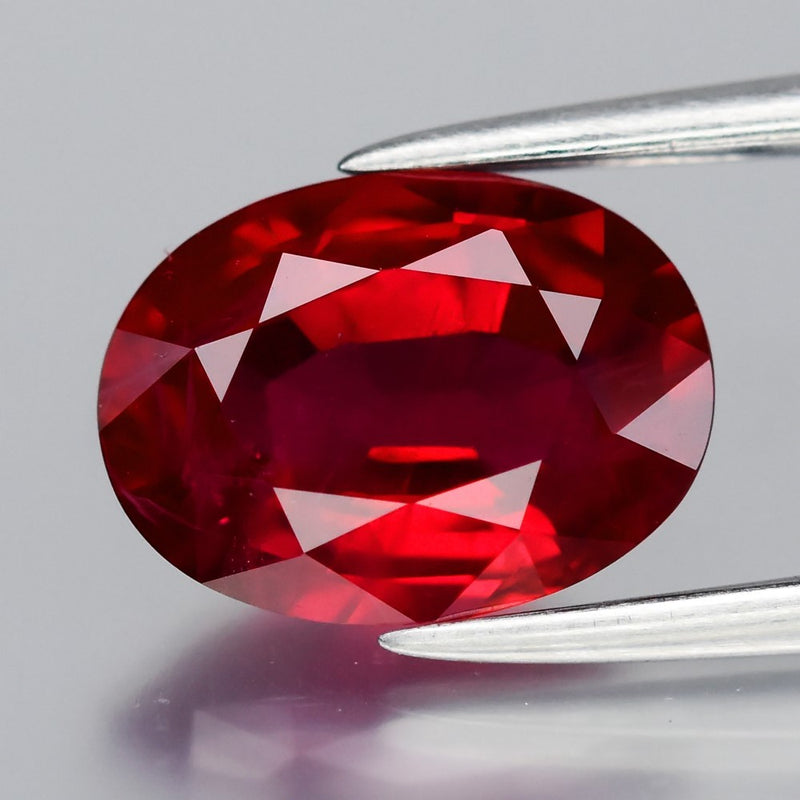 2.32ct 9.5x7mm Oval Natural Purplish Red Burmese Ruby - Heated Only No Glass