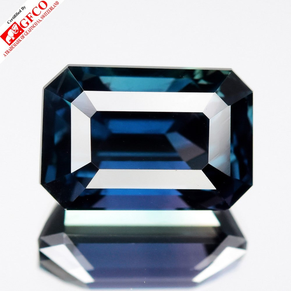 GFCO CERTIFIED 4.47ct VVS Natural Greenish Blue Sapphire - Unheated, Gemstone