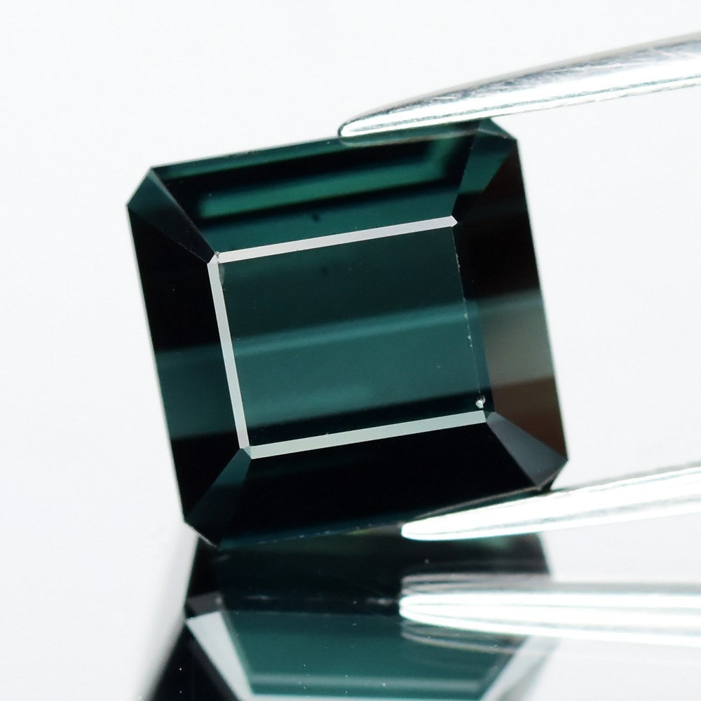 7.33ct 10.3x10.2mm VVS Octagon Natural Teal Blue Tourmaline - Unheated Africa — view 1