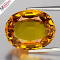 Certified GIL Certified Big!12.62ct IF Oval Natural Yellow Sapphire - Thailand Gemstone