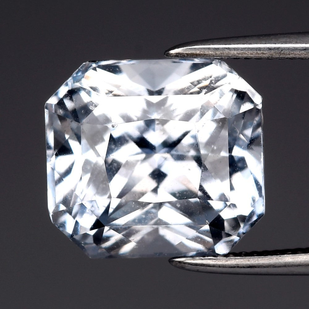 5.06ct 9.5x8.7mm Octagon Natural Ice Blue Sapphire - Heated, Sri Lanka Gem