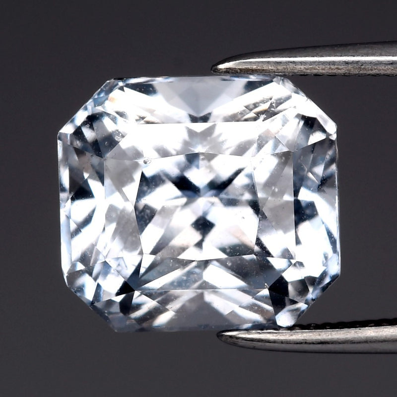 5.06ct 9.5x8.7mm Octagon Natural Ice Blue Sapphire - Heated, Sri Lanka Gem
