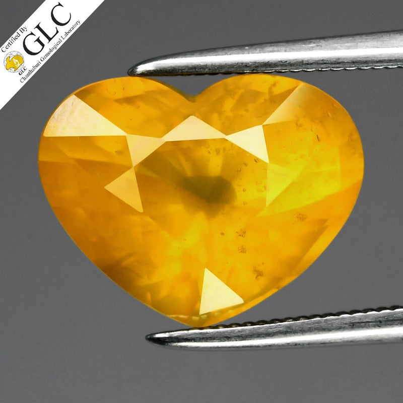 GLC Full Report Unheated 5.28ct Heart Natural Yellow Sapphire - Madagascar