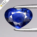 GLC CERTIFIED 1.90ct Heart Natural Blue Sapphire - Heated, Africa Gemstone — view 1