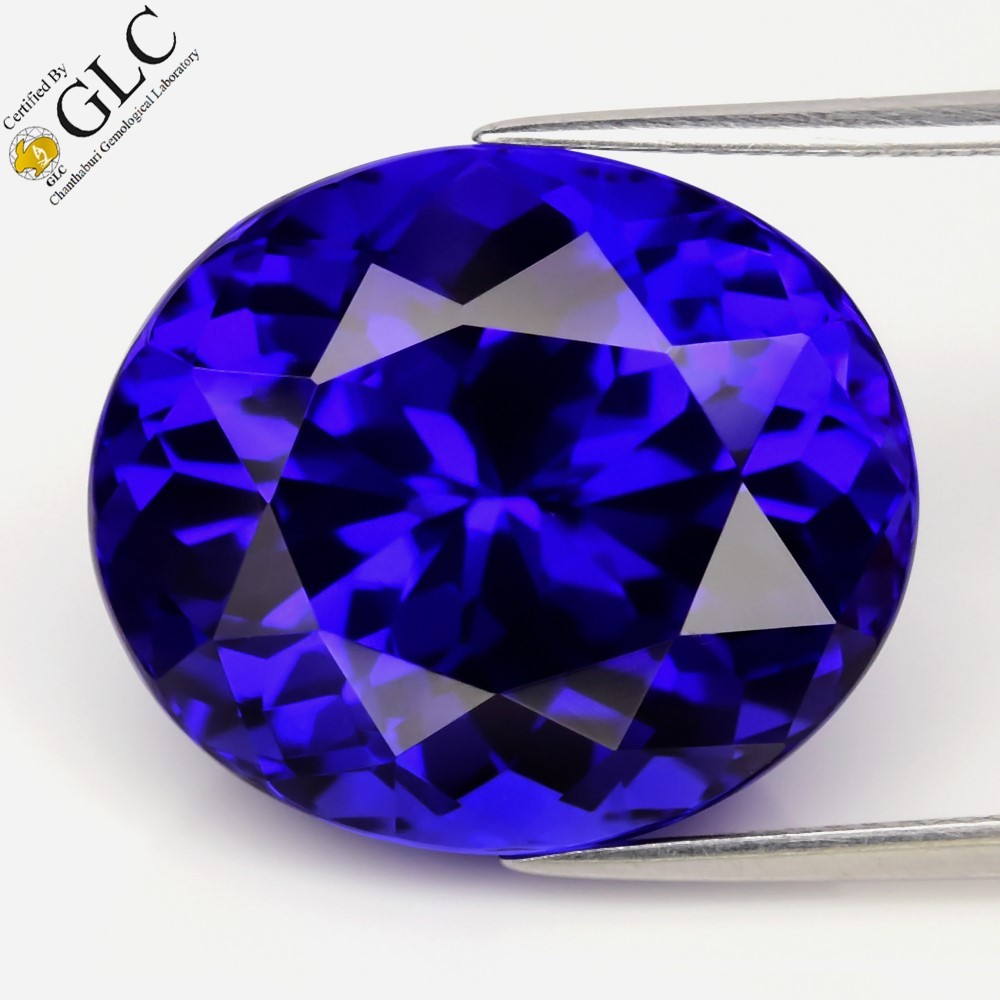GLC Certified Full Report 28.89ct IF Natural Violetish Blue Tanzanite Zoisite - Big Size