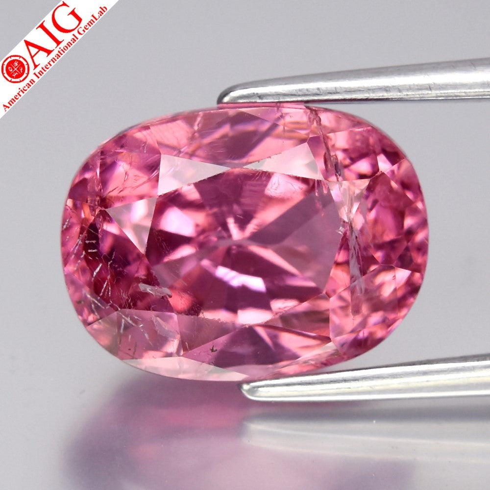 AIG FULL CERTIFIED 4.91ct Cushion Natural Pink Spinel - Tanzania (Mahenge)