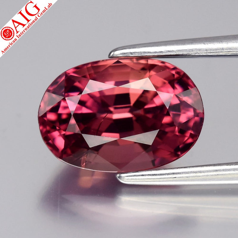 AIG CERTIFIED 2.61ct VS Natural Orangy Purple Sapphire - Heated, Madagascar