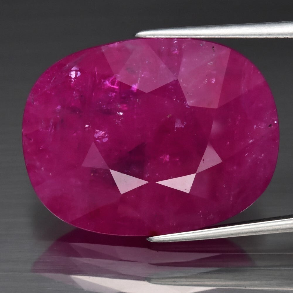 Big! 26.36ct 22.2x17mm Cushion Natural Pinkish Red Ruby, Tanzania Gemstone