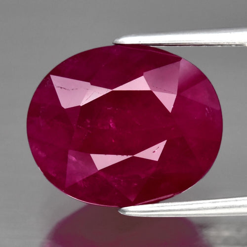 6.48ct 12x10mm Oval Natural Purplish Red Ruby Mozambique Gemstone — view 1