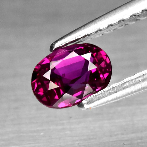 CERTIFICATE Incl.* 0.59ct VS Oval Natural Unheated Purple-Red Ruby, Mozambique — view 1