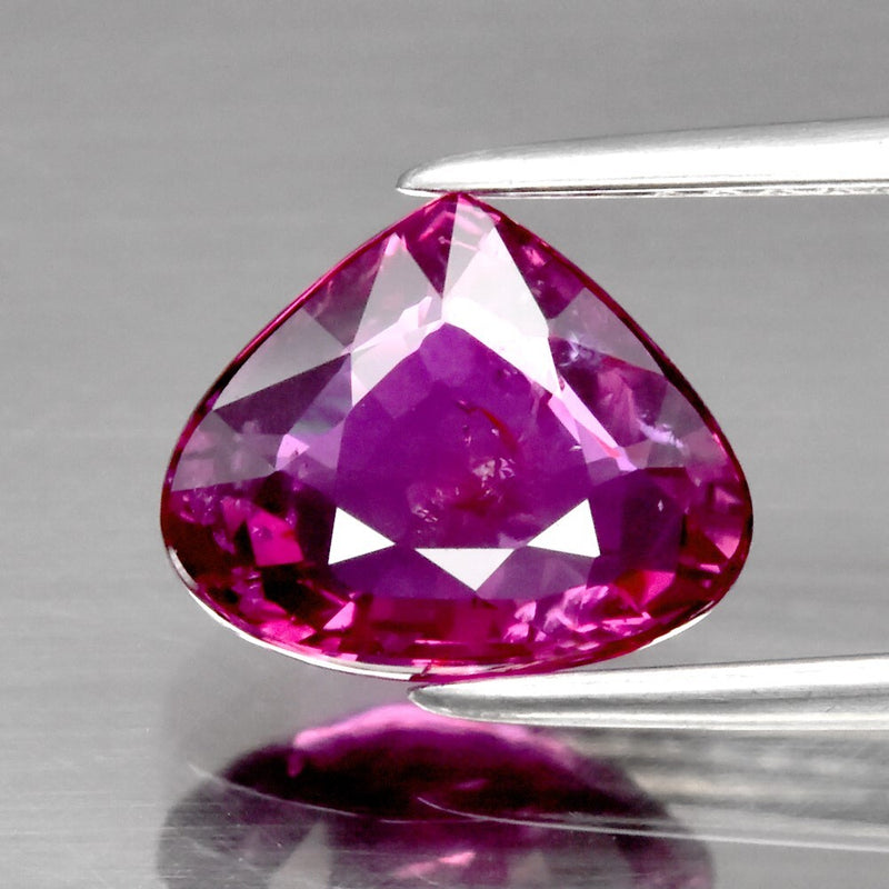 2.04ct 8.8x7.4mm Pear Natural Purplish Red Ruby Gemstone Unheated Mozambique