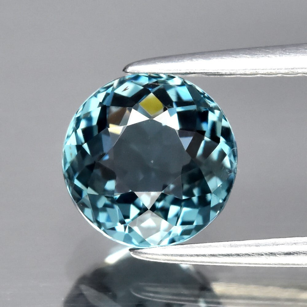 CERTIFICATE Incl.*Super IF Clean 1.59ct Round Natural Blue Indicolite Tourmaline — view 1