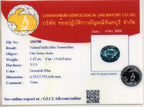 Laboratory report for CERTIFICATE Incl.*1.47ct IF Oval Natural Greenish Blue Indicolite Tourmaline